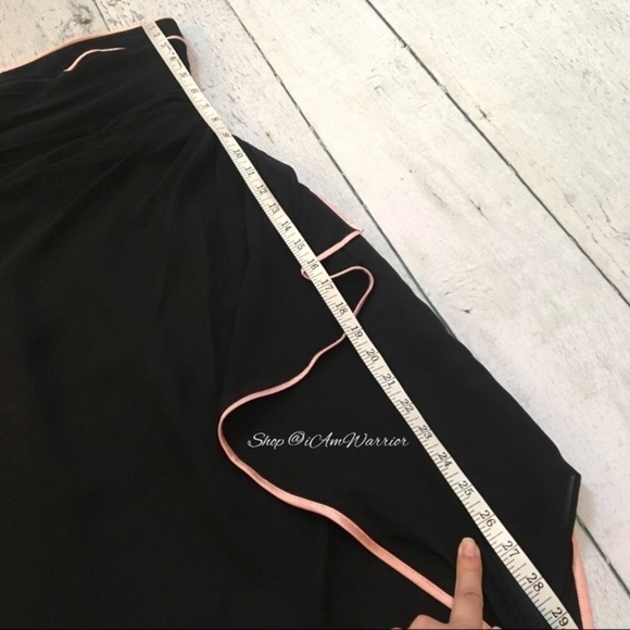 Kay Unger black strapless silk pink trim ruffle dress *shop@iamwarrior - Picture 7 of 11